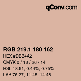 Color code: RGB 219.1 180 162 | qconv.com