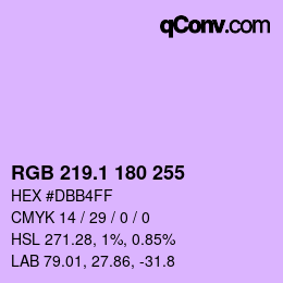 カラーコード: RGB 219.1 180 255 | qconv.com