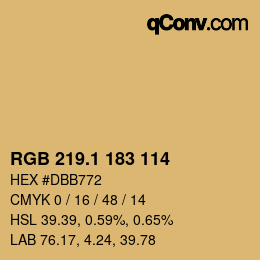カラーコード: RGB 219.1 183 114 | qconv.com