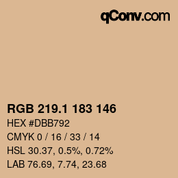 カラーコード: RGB 219.1 183 146 | qconv.com