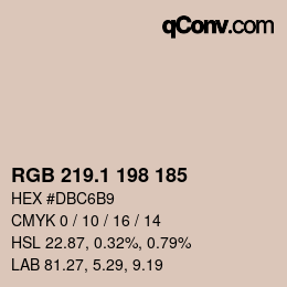 カラーコード: RGB 219.1 198 185 | qconv.com