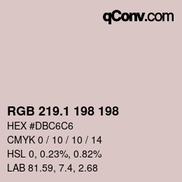 カラーコード: RGB 219.1 198 198 | qconv.com