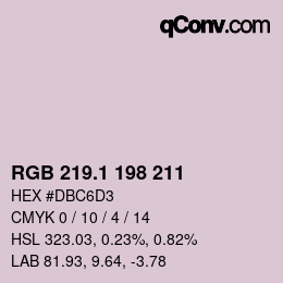カラーコード: RGB 219.1 198 211 | qconv.com
