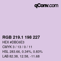 カラーコード: RGB 219.1 198 227 | qconv.com