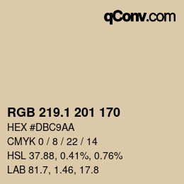カラーコード: RGB 219.1 201 170 | qconv.com