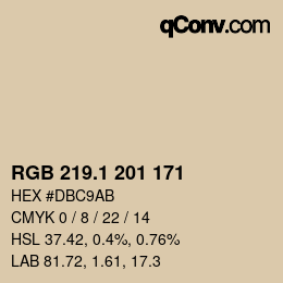 Color code: RGB 219.1 201 171 | qconv.com