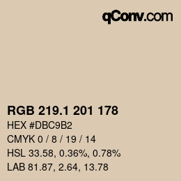 カラーコード: RGB 219.1 201 178 | qconv.com