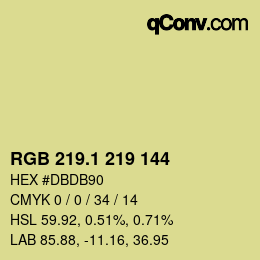 カラーコード: RGB 219.1 219 144 | qconv.com