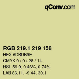 カラーコード: RGB 219.1 219 158 | qconv.com