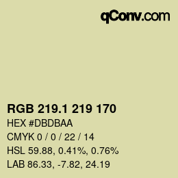 カラーコード: RGB 219.1 219 170 | qconv.com