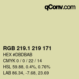 カラーコード: RGB 219.1 219 171 | qconv.com