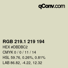 カラーコード: RGB 219.1 219 194 | qconv.com