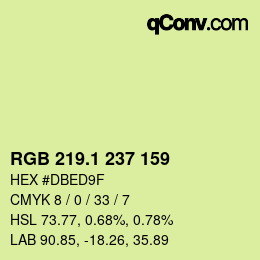 カラーコード: RGB 219.1 237 159 | qconv.com