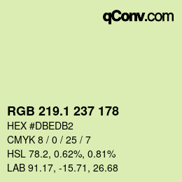 カラーコード: RGB 219.1 237 178 | qconv.com