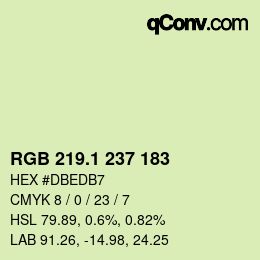 カラーコード: RGB 219.1 237 183 | qconv.com