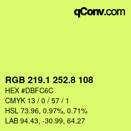 カラーコード: RGB 219.1 252.8 108 | qconv.com