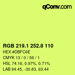 カラーコード: RGB 219.1 252.8 110 | qconv.com