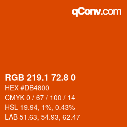 Farbcode: RGB 219.1 72.8 0 | qconv.com