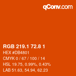 カラーコード: RGB 219.1 72.8 1 | qconv.com