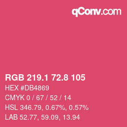カラーコード: RGB 219.1 72.8 105 | qconv.com