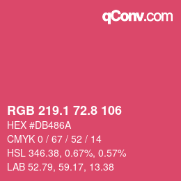 カラーコード: RGB 219.1 72.8 106 | qconv.com