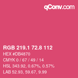 カラーコード: RGB 219.1 72.8 112 | qconv.com