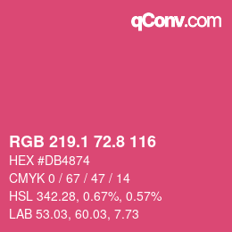 カラーコード: RGB 219.1 72.8 116 | qconv.com