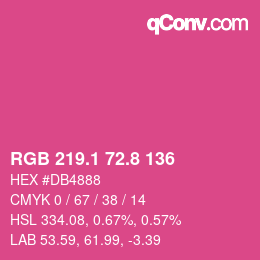カラーコード: RGB 219.1 72.8 136 | qconv.com
