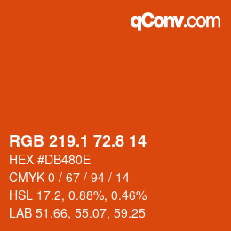 Color code: RGB 219.1 72.8 14 | qconv.com