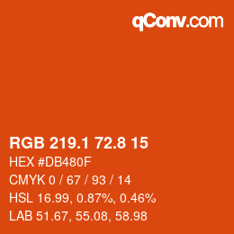 カラーコード: RGB 219.1 72.8 15 | qconv.com