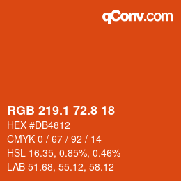 Color code: RGB 219.1 72.8 18 | qconv.com