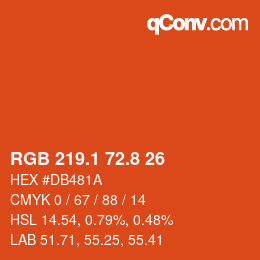 Color code: RGB 219.1 72.8 26 | qconv.com