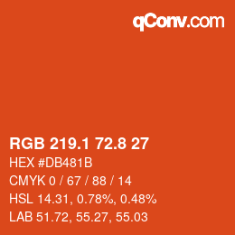 Color code: RGB 219.1 72.8 27 | qconv.com