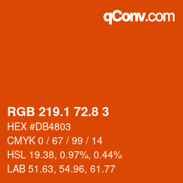 Color code: RGB 219.1 72.8 3 | qconv.com