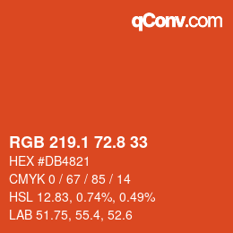 Color code: RGB 219.1 72.8 33 | qconv.com