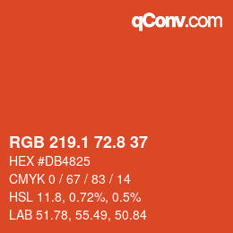 Color code: RGB 219.1 72.8 37 | qconv.com