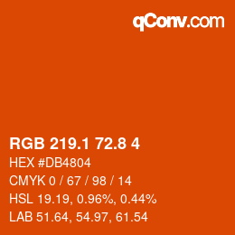 Farbcode: RGB 219.1 72.8 4 | qconv.com