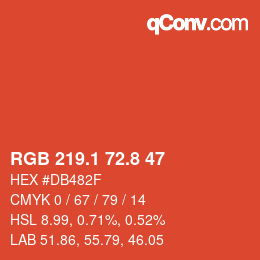 Color code: RGB 219.1 72.8 47 | qconv.com
