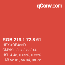 Color code: RGB 219.1 72.8 61 | qconv.com