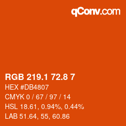 Color code: RGB 219.1 72.8 7 | qconv.com