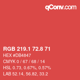 Color code: RGB 219.1 72.8 71 | qconv.com