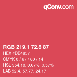 カラーコード: RGB 219.1 72.8 87 | qconv.com