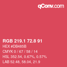カラーコード: RGB 219.1 72.8 91 | qconv.com