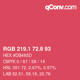 カラーコード: RGB 219.1 72.8 93 | qconv.com