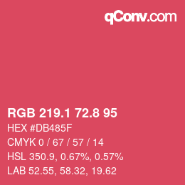 カラーコード: RGB 219.1 72.8 95 | qconv.com