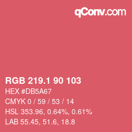 カラーコード: RGB 219.1 90 103 | qconv.com