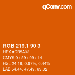 カラーコード: RGB 219.1 90 3 | qconv.com