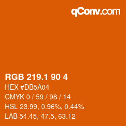 カラーコード: RGB 219.1 90 4 | qconv.com