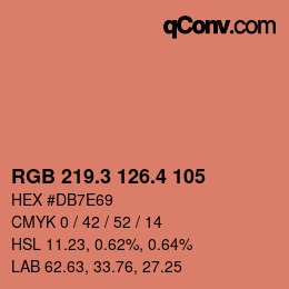 カラーコード: RGB 219.3 126.4 105 | qconv.com