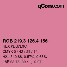 カラーコード: RGB 219.3 126.4 156 | qconv.com